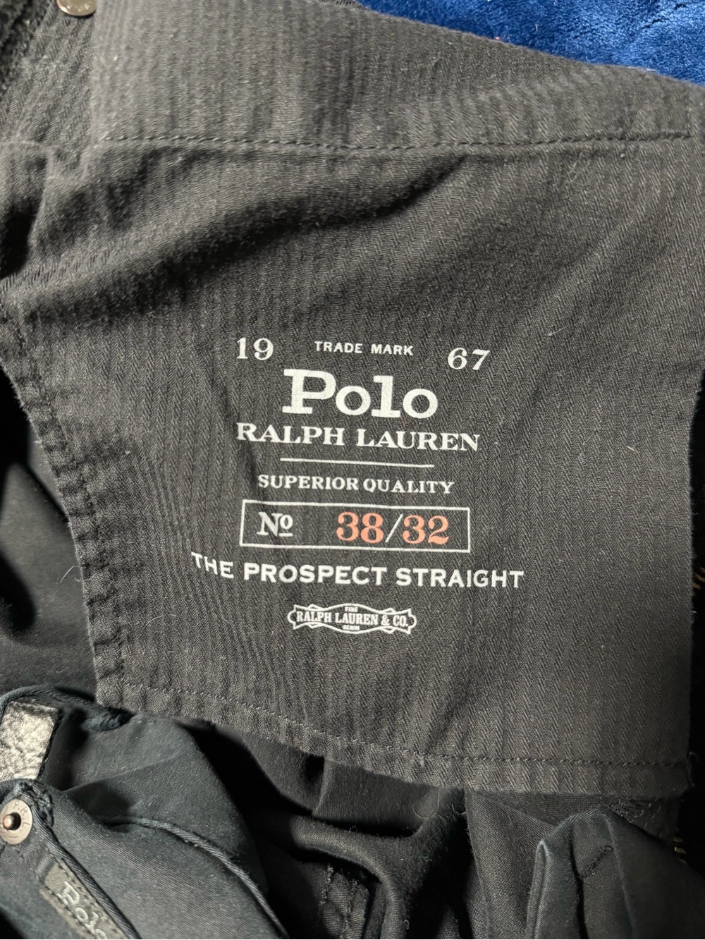 Polo Ralph Lauren The Prospect Straight Men's Straight Pants Black Waist 38/32